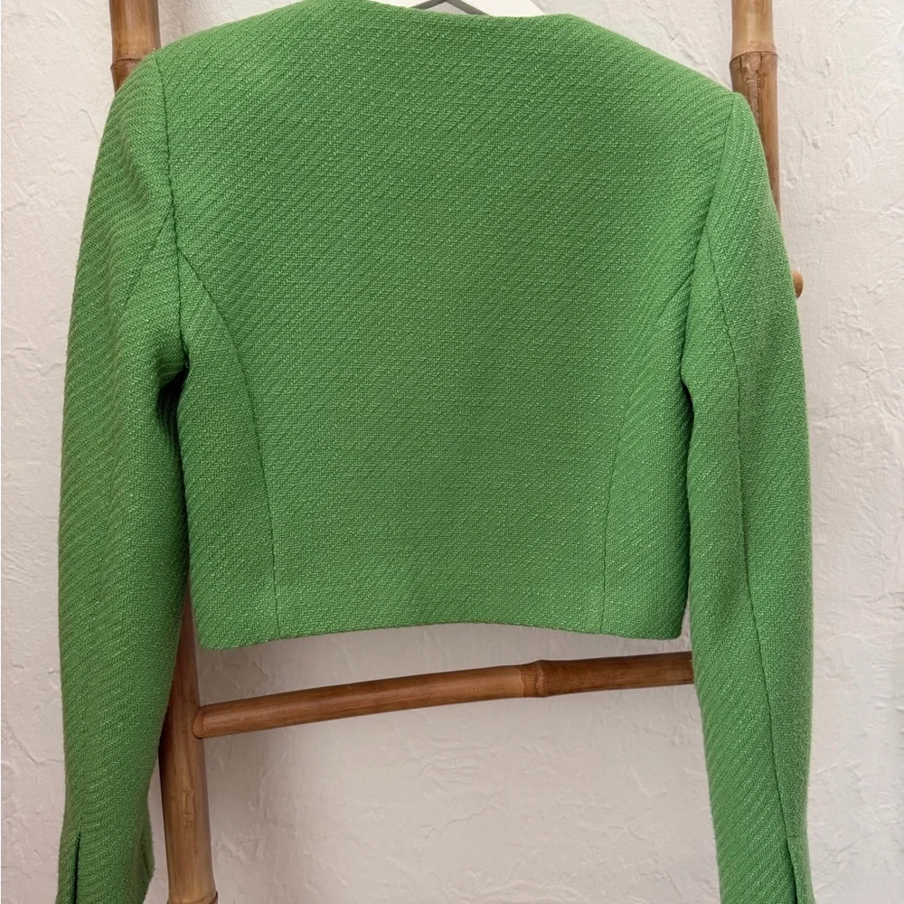 Zara Women's Green Cropped Blazer - Picture 4 of 7
